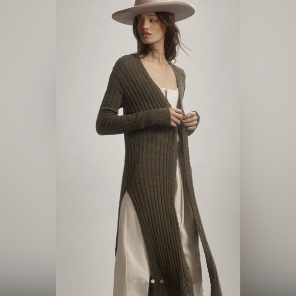 Pilcro Sweaters - NWOT Pilcro Gauzy‎ Duster Olive Green